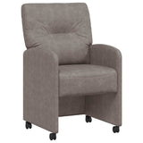 Sedie da Pranzo con Ruote 2 pcs Grigio 57 x 67 x 95 cm