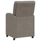 Sedie da Pranzo con Ruote 2 pcs Grigio 57 x 67 x 95 cm
