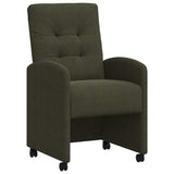 Sedie da Pranzo con Ruote 2 pcs Verde militare 58 x 67 x 97 cm