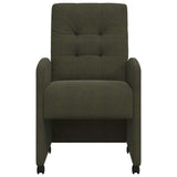 Sedie da Pranzo con Ruote 2 pcs Verde militare 58 x 67 x 97 cm