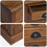 Cassettiera Naturale 35 x 30 x 60 cm Legno di teak solido