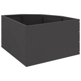 Vaso d'angolo Nero 60 x 60 x 35 cm Acciaio