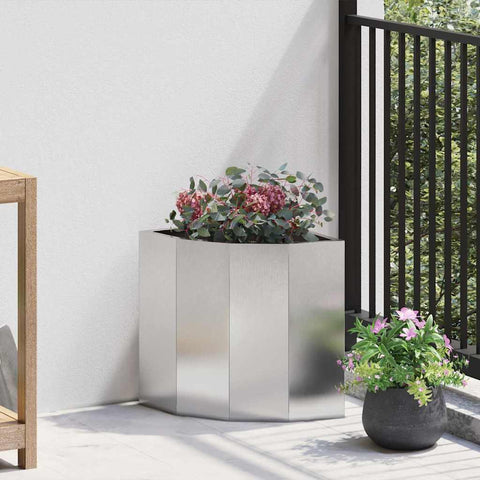 Vaso d'angolo Argento 30 x 30 x 35 cm Acciaio inossidabile