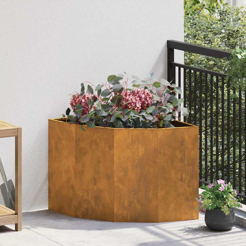 Vaso d'angolo Ruggine 60 x 60 x 50 cm acciaio corten