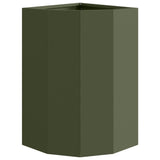 Vaso d'angolo Oliver verde 30 x 30 x 50 cm Acciaio