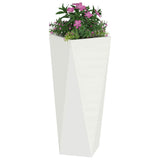 Fioriera 2 pcs Bianco 30 x 30 x 75 cm Acciaio