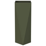 Fioriera 2 pcs Verde oliva 30 x 30 x 75 cm Acciaio
