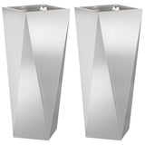 Fioriera 2 pcs Argento 30 x 30 x 75 cm Acciaio inossidabile