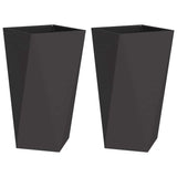 Fioriera 2 pcs Nero 40 x 40 x 75 cm Acciaio