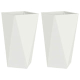 Fioriera 2 pcs Bianco 40 x 40 x 75 cm Acciaio