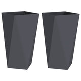 Fioriera 2 pcs Antracite 40 x 40 x 75 cm Acciaio