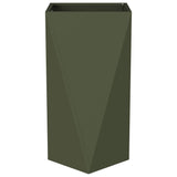 Fioriera 2 pcs Verde oliva 40 x 40 x 75 cm Acciaio