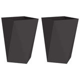 Fioriera 2 pcs Nero 50 x 50 x 75 cm Acciaio