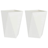 Fioriera 2 pcs Bianco 50 x 50 x 75 cm Acciaio