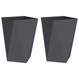 Fioriera 2 pcs Antracite 50 x 50 x 75 cm Acciaio