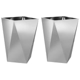 Fioriera 2 pcs Argento 50 x 50 x 75 cm Acciaio zincato