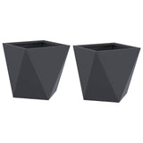 Fioriera 2 pcs Antracite 30 x 30 x 30 cm Acciaio