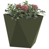 Fioriera 2 pcs Verde oliva 30 x 30 x 30 cm Acciaio