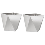Fioriera 2 pcs Argento 30 x 30 x 30 cm Acciaio inossidabile