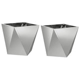 Fioriera 2 pcs Argento 30 x 30 x 30 cm Acciaio zincato