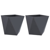 Fioriera 2 pcs Antracite 40 x 40 x 40 cm Acciaio