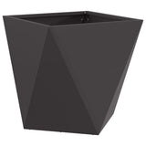 Fioriera 2 pcs Nero 50 x 50 x 50 cm Acciaio