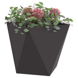 Fioriera 2 pcs Nero 50 x 50 x 50 cm Acciaio