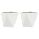 Fioriera 2 pcs Bianco 50 x 50 x 50 cm Acciaio