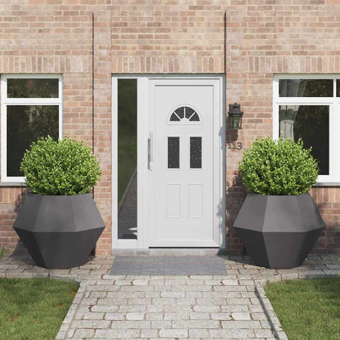 Fioriera 2 pcs Nero 100 x 100 x 80 cm Acciaio