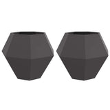 Fioriera 2 pcs Nero 100 x 100 x 80 cm Acciaio