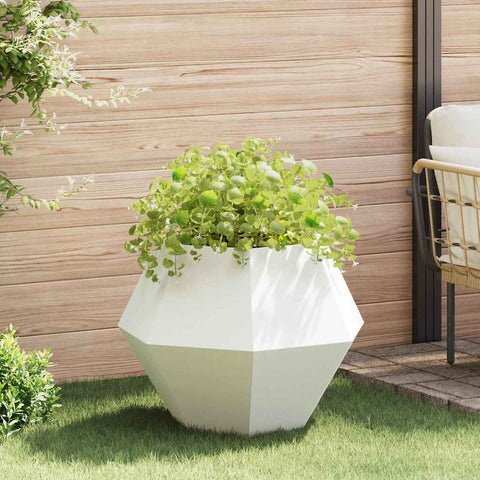 Fioriera Bianco 75 x 75 x 60 cm Acciaio