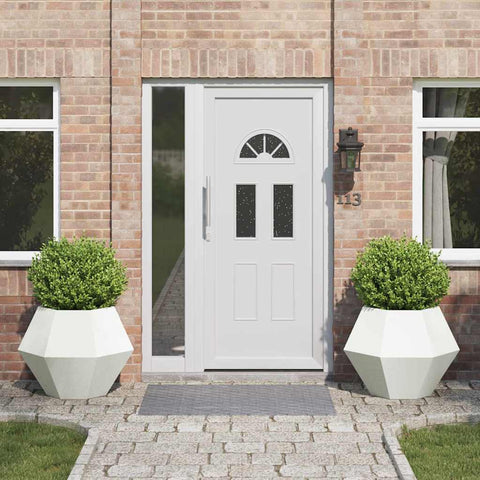 Fioriera 2 pcs Bianco 75 x 75 x 60 cm Acciaio