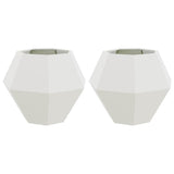 Fioriera 2 pcs Bianco 75 x 75 x 60 cm Acciaio