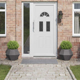 Fioriera 2 pcs Nero 50 x 50 x 40 cm Acciaio