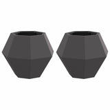 Fioriera 2 pcs Nero 50 x 50 x 40 cm Acciaio