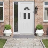 Fioriera 2 pcs Bianco 50 x 50 x 40 cm Acciaio