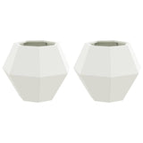 Fioriera 2 pcs Bianco 50 x 50 x 40 cm Acciaio