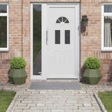 Fioriera 2 pcs Verde oliva 50 x 50 x 40 cm Acciaio