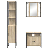 Set di mobili per il bagno con lo scaffale 3 pcs Rovere Sonoma