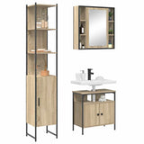 Set di mobili per il bagno con lo scaffale 3 pcs Rovere Sonoma