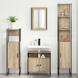 Set di mobili per il bagno con lo scaffale 4 pcs Rovere Sonoma