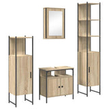 Set di mobili per il bagno con lo scaffale 4 pcs Rovere Sonoma