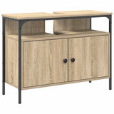 Set di mobili per il bagno con lo scaffale 4 pcs Rovere Sonoma