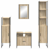 Set di mobili per il bagno con lo scaffale 4 pcs Rovere Sonoma