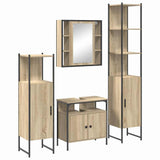Set di mobili per il bagno con lo scaffale 4 pcs Rovere Sonoma