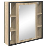 Set di mobili per il bagno con lo scaffale 4 pcs Rovere Sonoma
