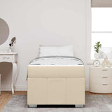 Struttura del letto con materasso Crema 90 x 190 cm Tessuto