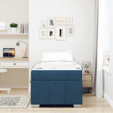 Struttura del letto con materasso Blu 120 x 190 cm Tessuto