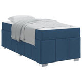 Struttura del letto con materasso Blu 120 x 190 cm Tessuto
