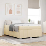 Struttura del letto con materasso Crema 140 x 200 cm Tessuto